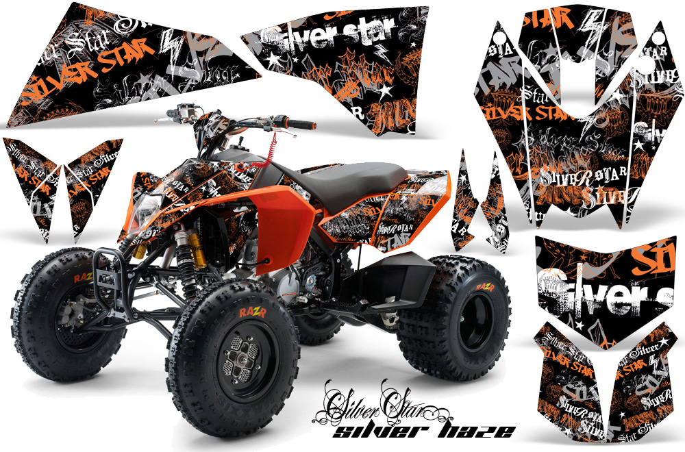 KTM 525 XC 08 Graphics Kit SilverHaze Orange BlackBG